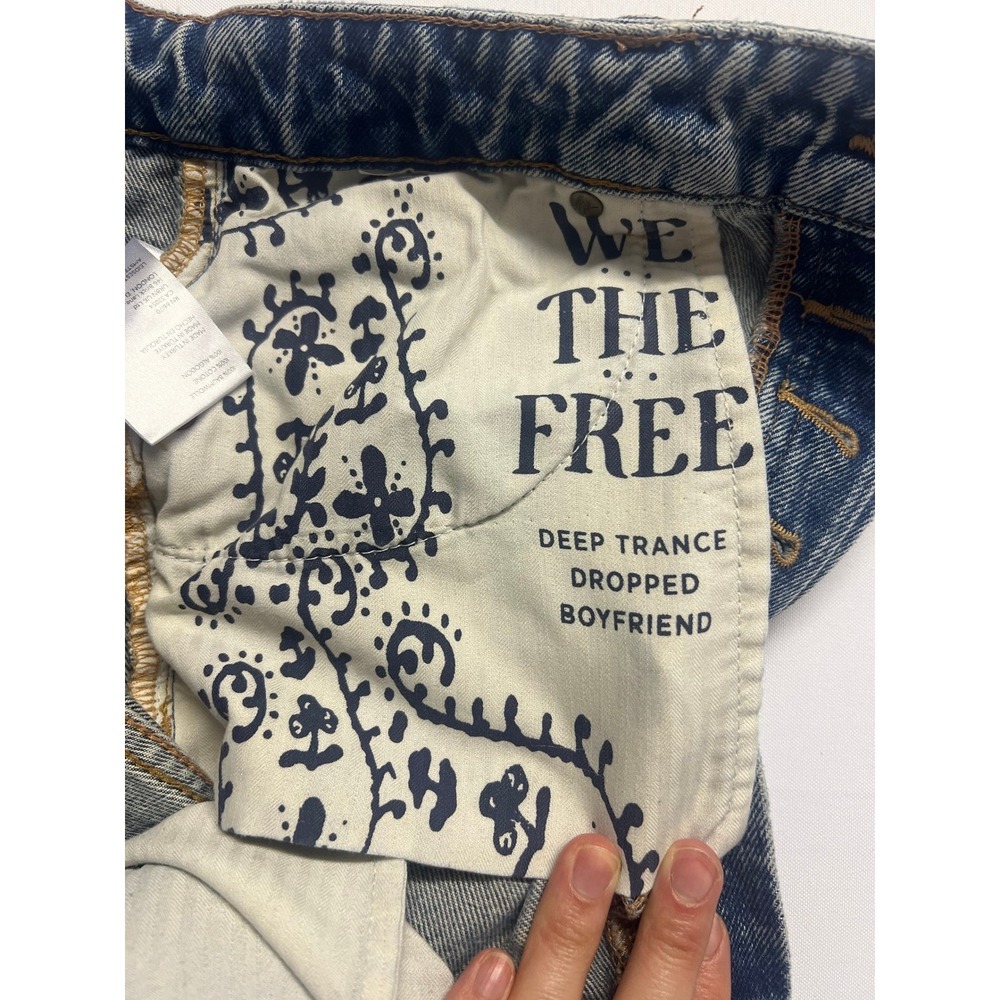 We The Free Deep Trance Dropped Boyfriend Jeans 29 Medium Wash Denim Baggy - Picture 7 of 14